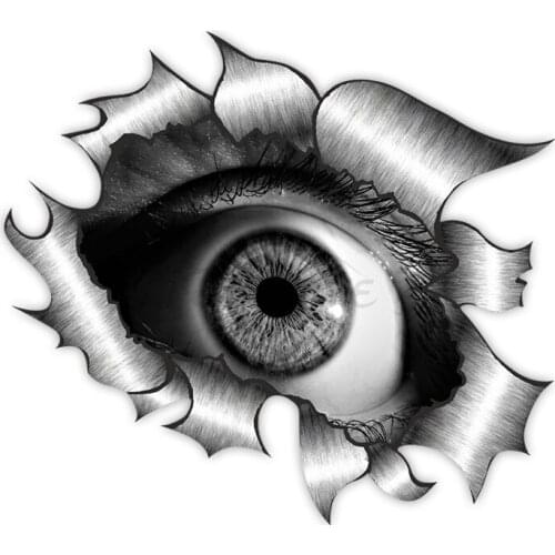 Creative Car Sticke with Human Eye Car Window Decal Accessories Waterproof High Quality Vinyl Cover Scratches PVC 13cm X 13cm