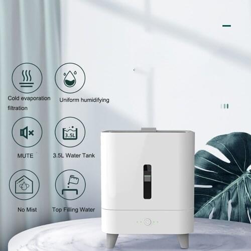 Best Desktop 3.5L Humidifier 30dB Whisper Evaporative Humidifier Visible Water Level For Dry Air