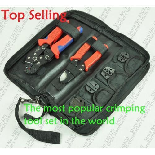 Crimping Tool Set/kit DN-K02C with cable cutter,crimping plier& replaceable crimping die sets/jaws,terminal hand tools,crimpers