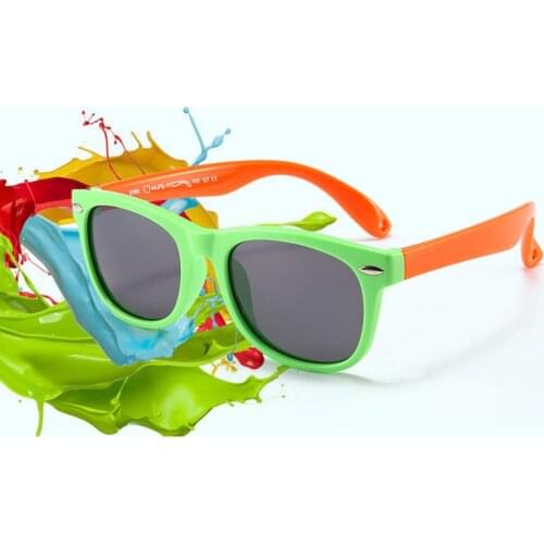 Polarized Kids Sunglasses Silicone Flexible Safety Children Sun Glasses Fashion Boys Girls Shades Eyewear Baby Rice Nails UV400