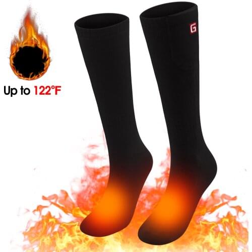 Qilove Battery Heated Socks, Best Rechargeable Battery Operated Electric Socks Unisex Foot Warmers Thermal Socks With 3 Heat Set