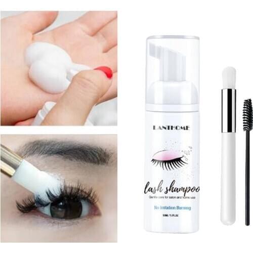Eyelash Extension Shampoo 50ml Lash Eyelid Foam Foaming Cleanser Gentle Formula for Salon Home Use