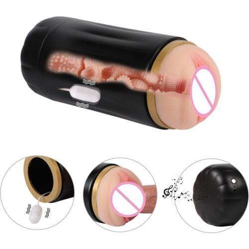 2020 Products Adults 18 Male Masturbator Cup Rechargable Electric Sucking Vibrator Realistic Vagina Masturbation Cup Interaction