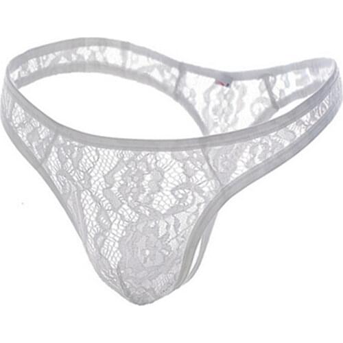 Mens underwear Sexy Male Brief Soft Sheer Lace Briefs Sexy Sissy Pouch Underpants Low Waist See Through Panties Floral Pattern