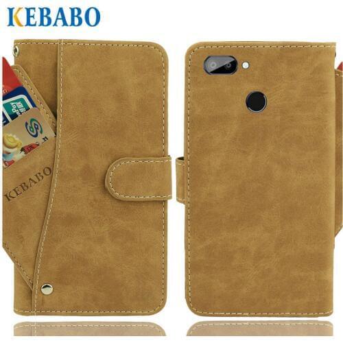 Vintage Leather Wallet Jinga Win Pro Case 5.45" Luxury 3 Front Card Slots Cover Magnet Stand Phone Protective Bags