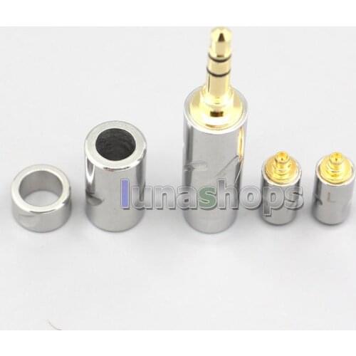 High Quality Stainless Steel 3.5mm 2.5mm 4.4mm + Splitter + Slider + MMCX Pins Kits Male Custom DIY Adapter Plugs LN007060