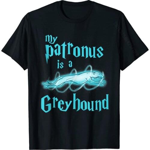 My Patronus Is A Greyhound Funny Cute Dog Lover Basic Top Tops Shirts New Design Summer Cotton Men Top T-Shirts Summer