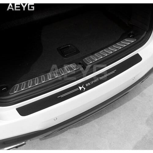 Carbon Fiber Car Rear Bumper Trunk Protective Stickers Vinyl Decals Auto Films For DS DS3 DS4 DS4S DS5 DS5LS DS6 DS7 Accessories