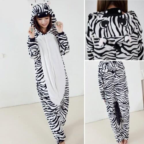 Winter Warm Women Onesie Unicorn Stitch Totoro Zebra Pajamas Sets Cute Flannel Animal Pajama Nightie One Piece Sleepwear Costume