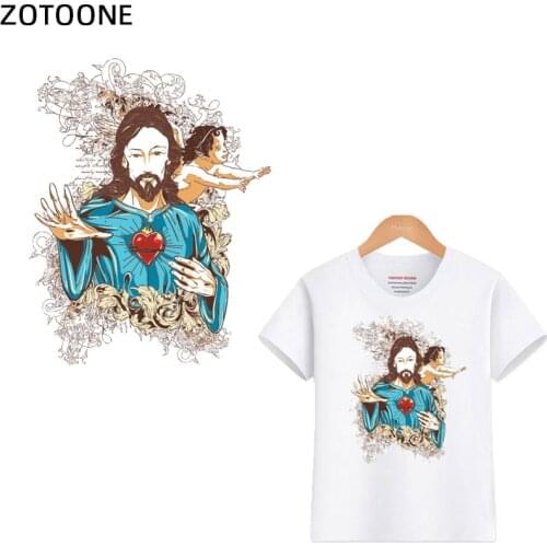 ZOTOONE Stussy Blue Jesus Patch Iron on Transfers for Clothing DIY T-shirt Applique Heat Transfer Vinyl Ironing Stickers H