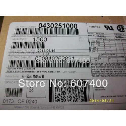 0430251000 CONN RECEPT 10POS 3MM VERT DUAL 43025-1000 MOLEX Connectors terminals housings 100% new and original parts 430251000
