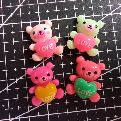 1pcs/lot resin flat back love bear 20mm Scrapbook Embellishment DIY Phone Decoration