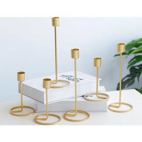 1PC Nordic Metal Candle Holders Iron Decorative Candle Holder Metal Simple Golden Candlestick Wedding Decoration Home Decor