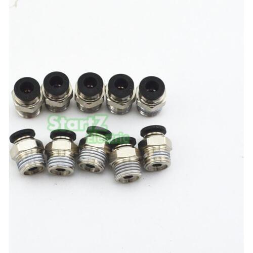 10PcsHigh quality 8mm to 1/4'' Thread Male Straight Pneumatic Tube Push In Quick Connect Fittings Pipe