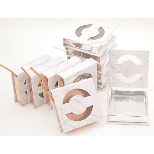 10/pack false Eyelash Packaging Box Lash Boxes Packaging Custom Logo Wholesale Faux Mink eyelashes Strip square Empty Cases Bulk