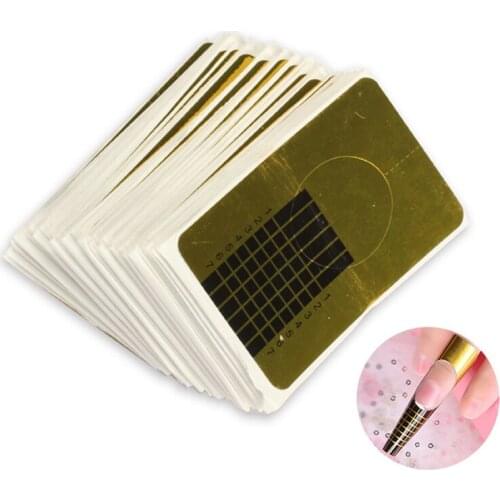 Professional Acrylic Nail Art Forms Nail Extension UV Gel Polish French Builder Stencils Guide Paper for Manicure 100/50pcs