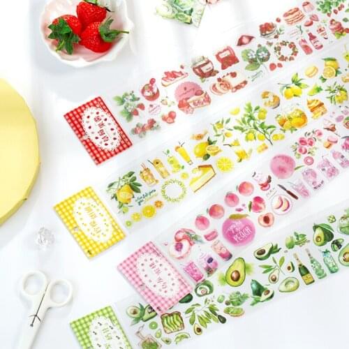 16pcs/LOT fruit flavor series stationery sticker Creative decoration DIY shared outfit tape PET sticker