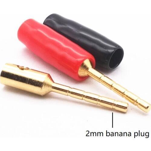 20pcs/lot Amp Wiring Pin Plugs Speaker Connector 2mm Banana Plug Screw Terminal
