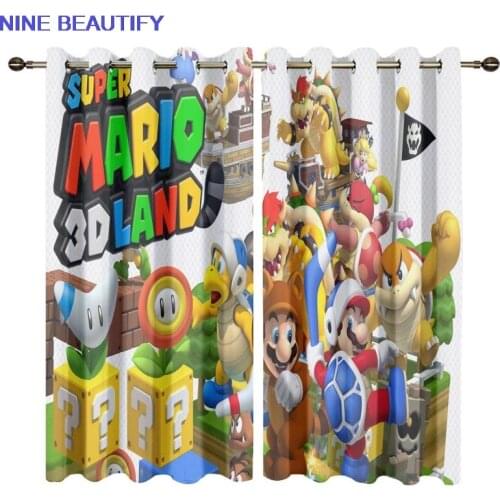 2021 Modern Curtains for Living Dining Room Bedroom Super Mario Printed Curtain Customized Decorative Window Curtains