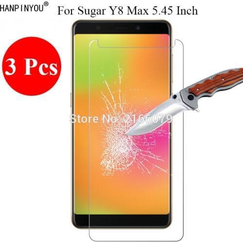3 Pcs/Lot New 9H 2.5D Tempered Glass Screen Protector For Sugar Y8 Max 5.45" Protective Film + Clean Tools