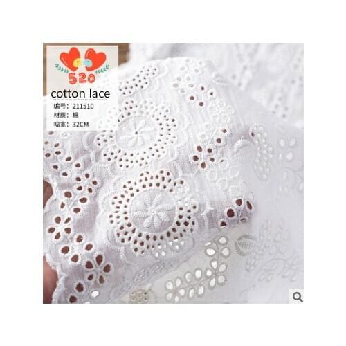 3Yards/pack New cotton strip flower embroidery clothing skirt lace accessories width 32 cm