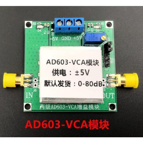 AD603 Variable Gain Amplifier Module Voltage Amplifier, Voltage Controlled Adjustable VCA Module 80dB