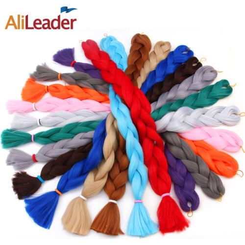 Alileader Wholeasle Jumbo Braid Hair 165G 82Inch Jumbo Braiding Hair Pre Stretched Box Braid Pure Color Synthetic Hair For Braid
