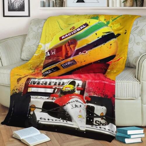 Ayrton Senna Legend F1 3D Print Plush Blanket Throw On Sofa Home Decor Soft Warmth Washable Nap Blanket Dropshipping