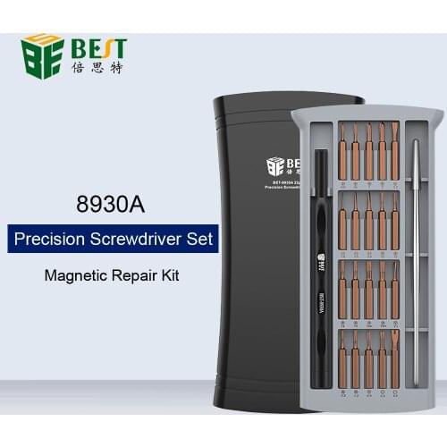 BST-8930A Magnetic Bit 22-In-1 Multi-Function Magnetic Precision Screwdriver Set Professional Repair Tools Kit For Phone Laptop