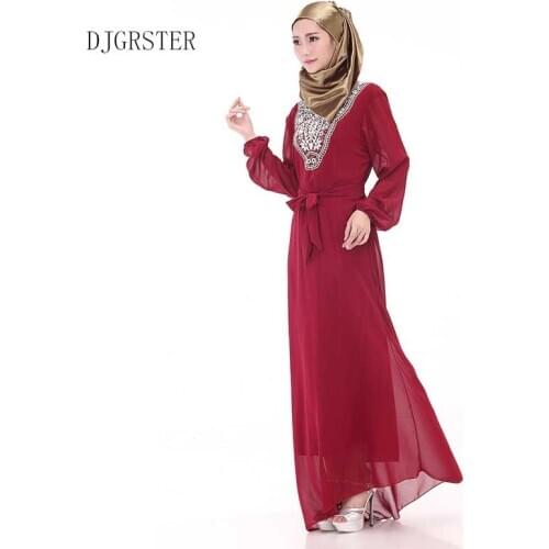 DJGRSTER Womens Maxi Long sleeve long Dress moroccan Kaftan Caftan Jilbab Islamic abaya Muslim Turkish Arab arabic Robes gown