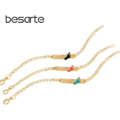Baby Bracelets Kids Jewelry Girls Bracelet Gold Baptism Pulsera Bracelete Bebe Pulseira Nina Bracciali Bambini Armband B1030