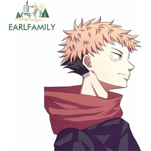 EARLFAMILY 13cm x 9.8cm For Jujutsu Kaisen Car Repair Sticker Vinyl Material Decal Waterproof Decals Occlusion Scratch Decor