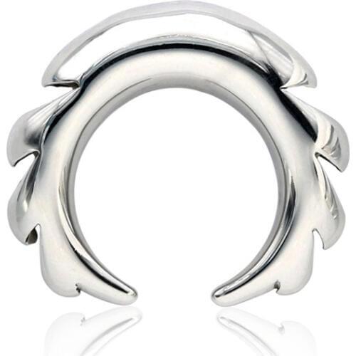 Hot Sale Stainless Steel Shark Teeth U Type Titanium Ear Plug Taper Stretchers Earring for Man Body Piercing Jewelry 50pcs/lot