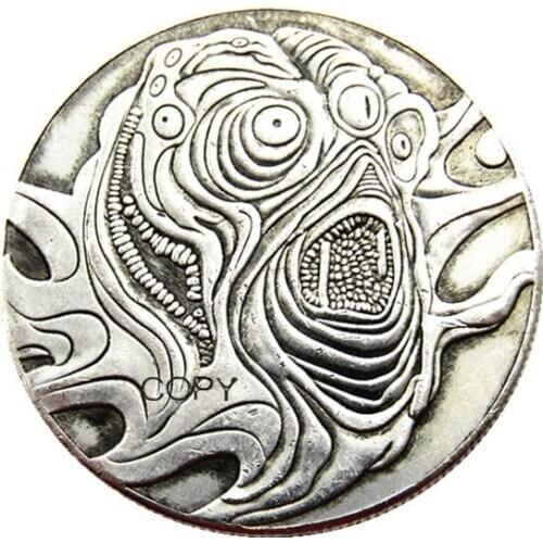 HB(135)US Hobo Morgan Dollar Skull Zombie Skeleton Silver Plated Copy Coins