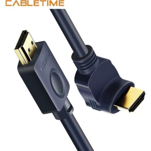 Cabletime HDMI Cable 90/270 Degree Angle 2K*4K 2.0 3D Pro HDMI to HDMI Upgraded CL3 for TV PS3 PS4 Projector Computer N115