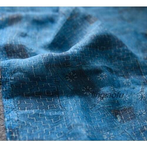 Chinese dress fabric pure ramie digital printing garment fabric