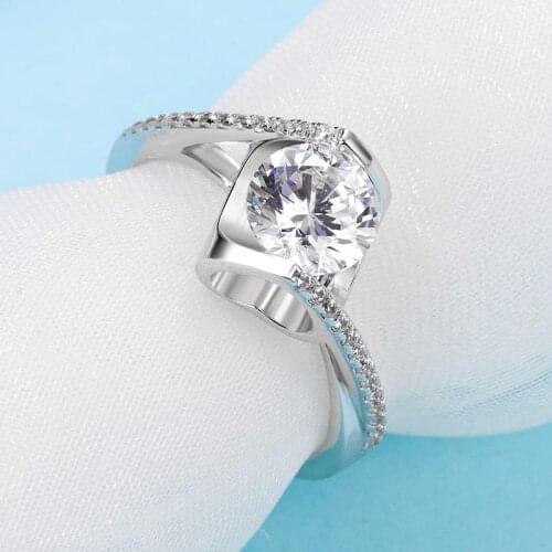 Inbeaut Silver 925 Angel Kiss Heart Moissanite Ring Pass Diamond Excellent Cut 1Ct D Moissanites Engagement Ring Women Wedding