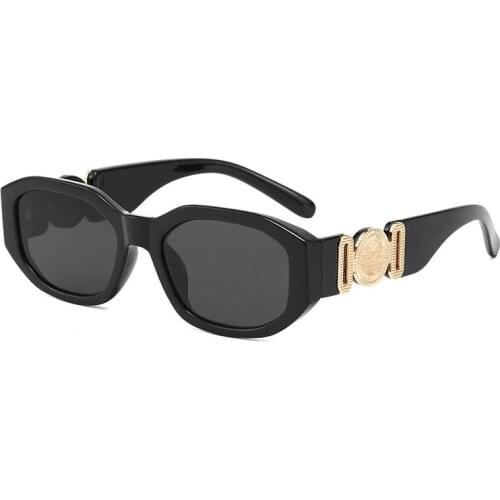 Europe and the United States Mens And Womens Metal Avatar Decorative Small Frame Women UV400 Lunettes De Soleil Pour Femmes