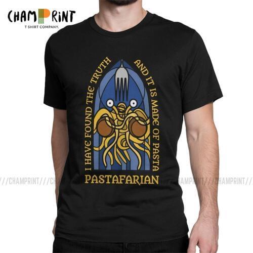 Mens Pastafarian T Shirt Flying Spaghetti Monsterism Pastafarianism FSM Religion Church Clothing Funny Tee Shirt Gift T-Shirt