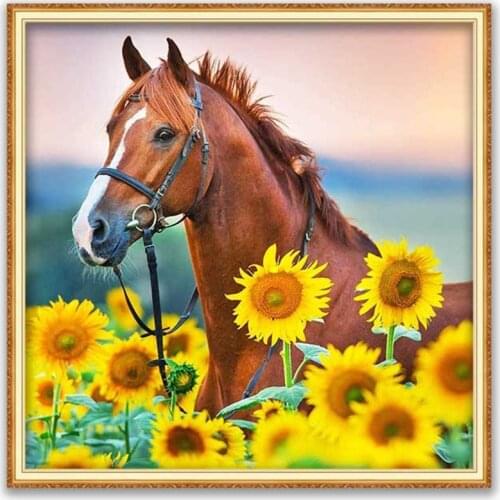 Animal Horse DIY Embroidery Cross Stitch 11CT Kits Craft Needlework Set Cotton Thread Printed Canvas Home Decoration Hot Sell