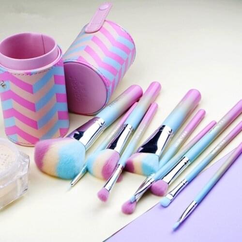 Gradient Color Makeup Brushes Set Soft Cosmetic Powder Blending Foundation Eyeshadow Blush Brush Kit Make Up Tools