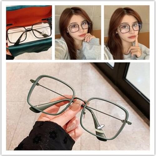 New Anti Blue Light Square Frame Glasses Anti Computer Glasses Blocking Eyeglasses Women Optical Glasses Oversized A71986