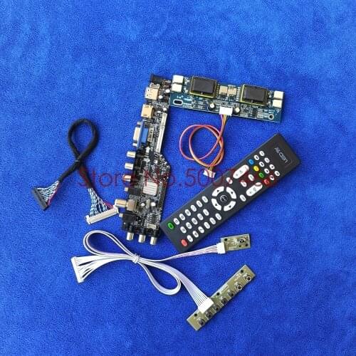 Panel USB+VGA+AV 4CCFL LCD controller board kit fit FLC48SXC8V/NA19020/LTD170LL1SG LVDS 30-Pin 1280*1024 DVB digital signal