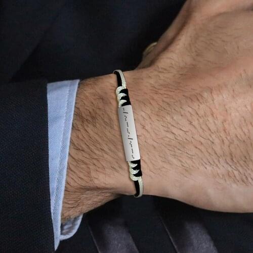 Adjustable Rope with Bar Bracelet for Men Women Brazalets