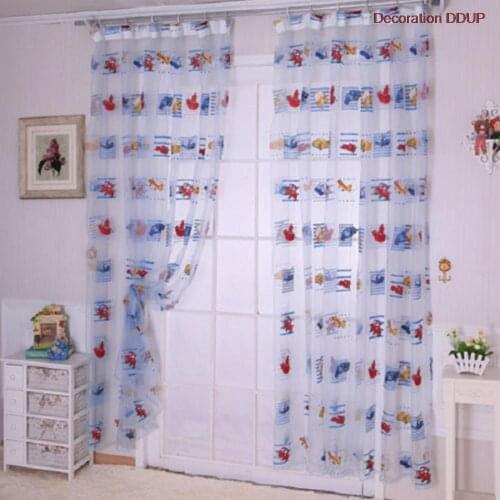 NEW 100cm*200cm Children Car Pattern Drape Panel Sheer Scarf Door Room Window Curtain Wholesale