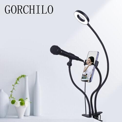 LED Photo Studio Selfie Ring Light with Cell Phone Mobile Holder For iPhone/Android Ring Lamp For Youtube Live Stream Makeup