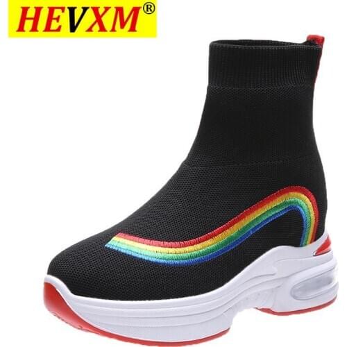 Fabric Shoes Womens Sneakers shoes Socks Pinkies Womens Heels Casual Woman Tennis Female Neon Womans High Fashion Summer