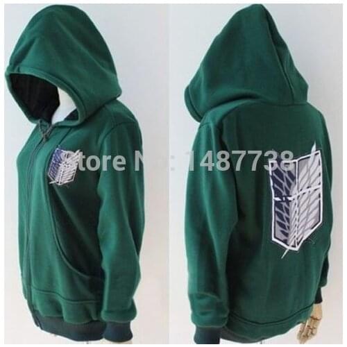 New Anime Attack on Titan Cosplay Costumes Hoodie Green Black Scouting Legion Hooded Sweater for Unisex shingeki no kyojin