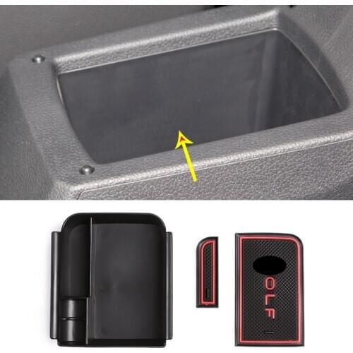 ABS Car Styling Central Armrest Box Storage Box for Volkswagen Golf 8 Black Car Interior Accessories