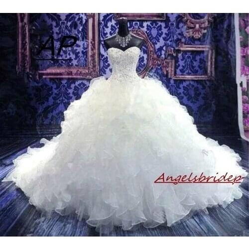 Angelsbridep Vestidos De Novia 2021 Latest Real Image Wedding Dresses Myriam Fares Sweetheart Organza High Quality Bride Gown